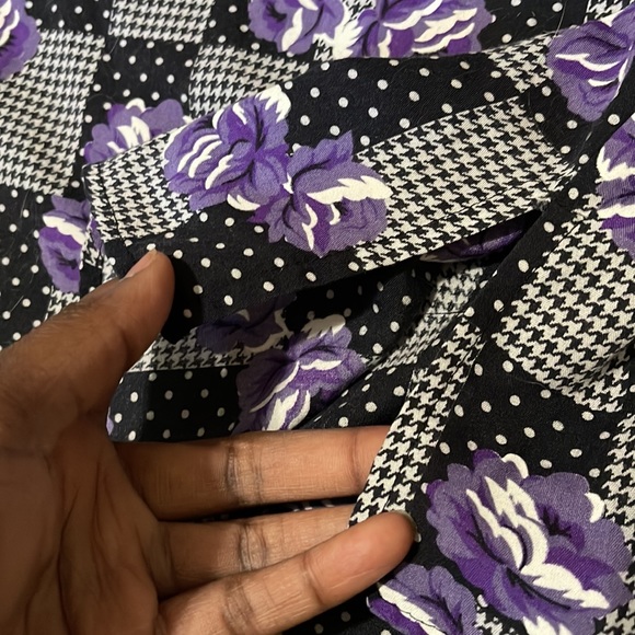 Vintage Black and Purple Checkered Button Down Shirt - Picture 4 of 4